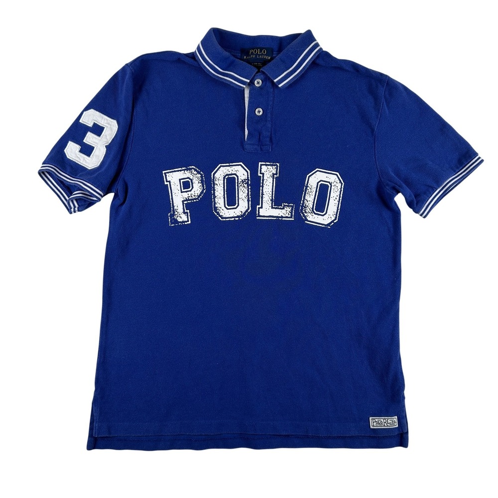 Polo Ralph Lauren Polo Shirt Boys 14-16 POLO 3 Patch Short Sleeve Rugby Logo